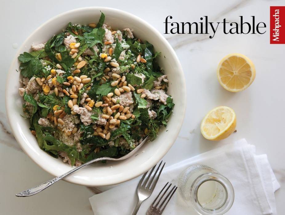 Kale and Couscous Salad with Ground Veal